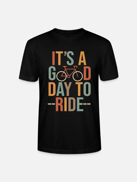 Het is een goede dag om te fietsen Fiets Fiets Cadeau humo - Stanley/Stella Uniseks bio-T-shirt CRAFTER - zwart
