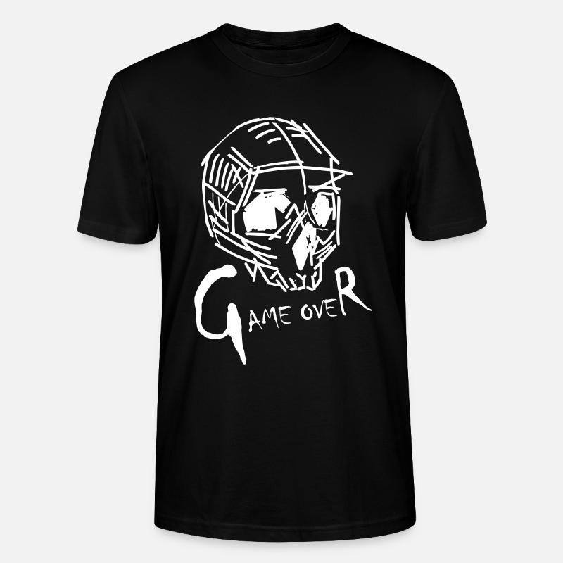 Game Over en blanc - T-shirt bio CRAFTER Stanley Stella Unisexe - noir
