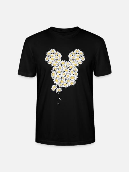Mickey & Minnie Kopf Aus Gänseblümchen - Stanley/Stella Unisex Bio-T-Shirt CRAFTER - Schwarz