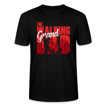 Walking Grand Dad - Grandpa Grandpa Gift Zombie - Stanley/Stella CRAFTER Unisex Organic T-Shirt - black - Front - Alina (178cm) & Michal (187cm)