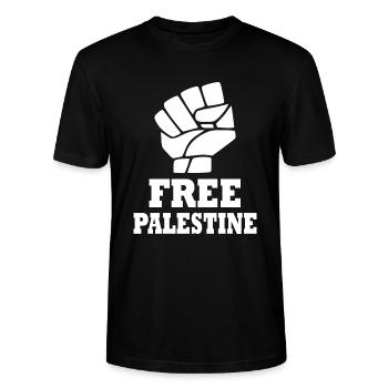 Free palestine - T-shirt bio CRAFTER Stanley Stella Unisexe - noir - Devant - Alina (178cm) & Michal (187cm)