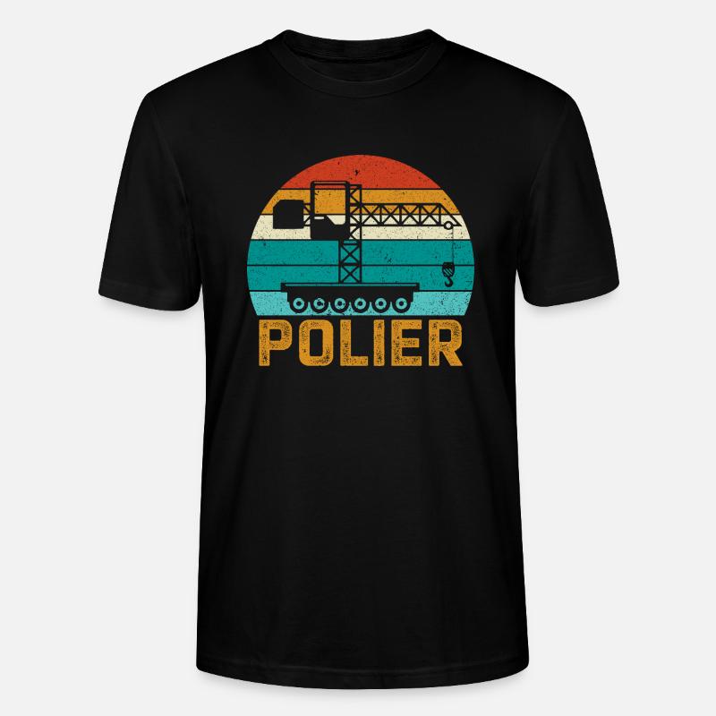 Polier Geschenkidee Baustelle Kran - Stanley/Stella Unisex Bio-T-Shirt CRAFTER - Schwarz