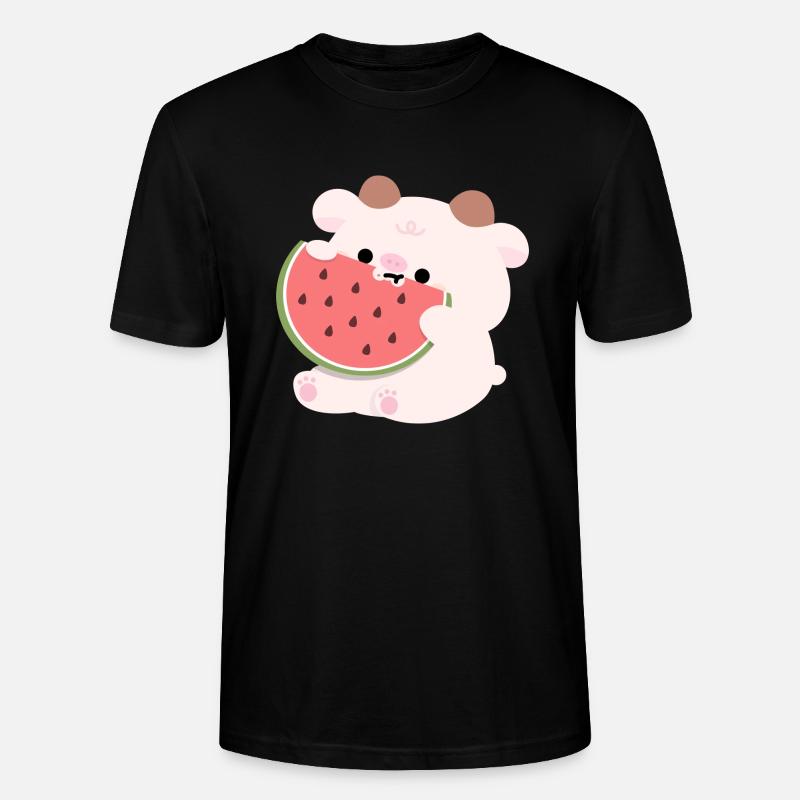 Vache Pastèque - T-shirt bio CRAFTER Stanley Stella Unisexe - noir