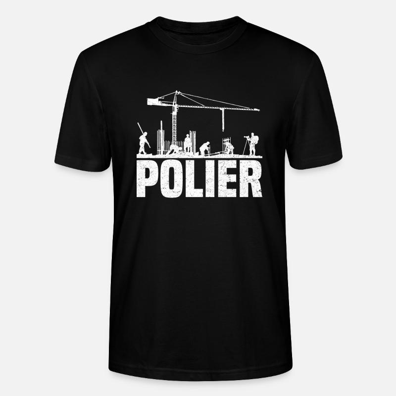 Polier Geschenkidee Baustelle - Stanley/Stella Unisex Bio-T-Shirt CRAFTER - Schwarz