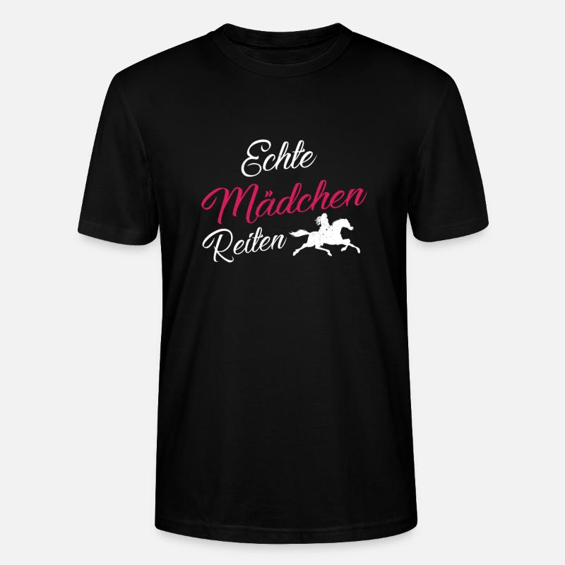 Echte Mädchen Reiten! - Stanley/Stella Unisex Bio-T-Shirt CRAFTER - Schwarz