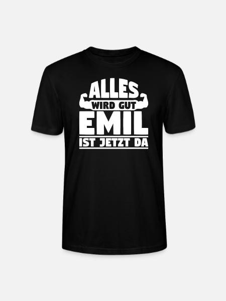Alles wird gut Emil ist jetzt da - Stanley/Stella Unisex Bio-T-Shirt CRAFTER - Schwarz