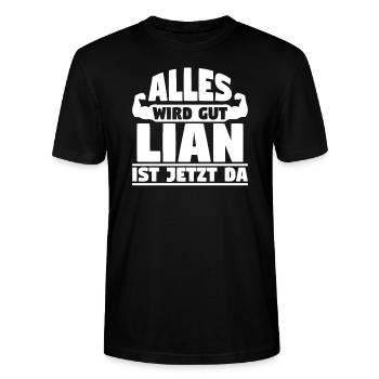 Alles wird gut Lian ist jetzt da - Stanley/Stella Unisex Bio-T-Shirt CRAFTER - Schwarz - Vorne - Alina (178cm) & Michal (187cm)