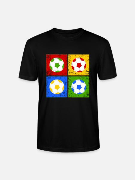 Voetbal popart - Stanley/Stella Uniseks bio-T-shirt CRAFTER - zwart