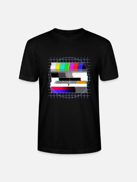Testmønster for rør-TV - forvrengt - 80-tallet - Stanley/Stella CRAFTER unisex økologisk T-skjorte - svart