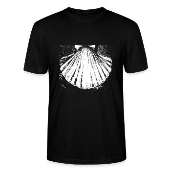Camino - Jakobsmuschel - Pilgertour - Santiago - Stanley/Stella Unisex Bio-T-Shirt CRAFTER - Schwarz - Vorne - Alina (178cm) & Michal (187cm)