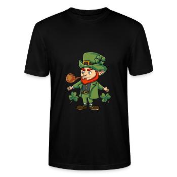 Leprechaun Kobold Irland - Stanley/Stella Unisex Bio-T-Shirt CRAFTER - Schwarz - Vorne - Alina (178cm) & Michal (187cm)