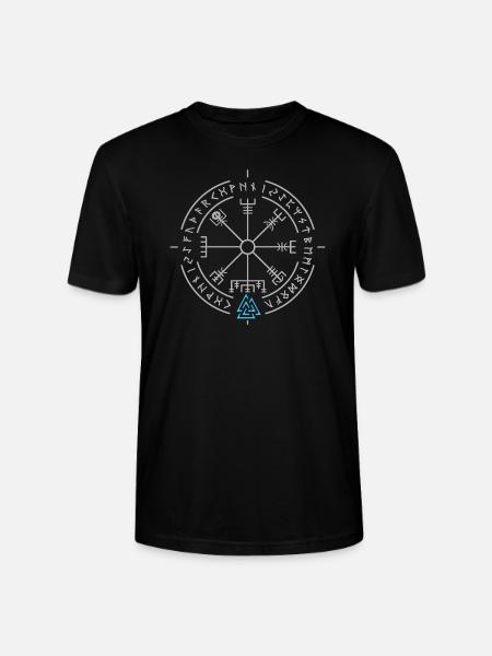 Viking compass Nordic mythology Vegvisir - Stanley/Stella CRAFTER Unisex Organic T-Shirt - black