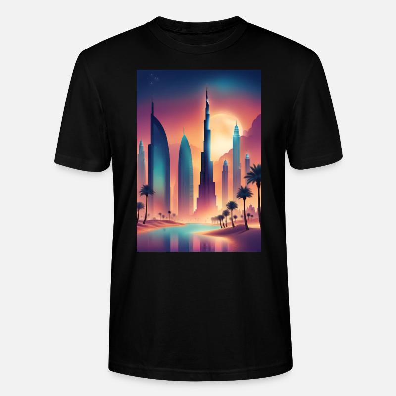 Buntes östliches Stadtbild - Stanley/Stella Unisex Bio-T-Shirt CRAFTER - Schwarz