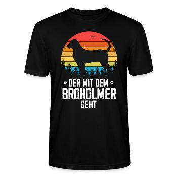 Broholmer Herrchen - Stanley/Stella Unisex Bio-T-Shirt CRAFTER - Schwarz - Vorne - Alina (178cm) & Michal (187cm)