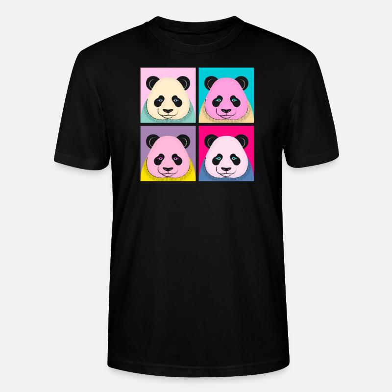 Pop Art Panda - Stanley/Stella Unisex Bio-T-Shirt CRAFTER - Schwarz