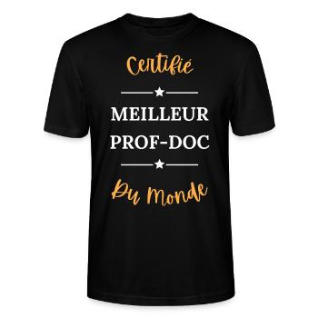 Certifié meilleur prof doc du monde - T-shirt bio CRAFTER Stanley Stella Unisexe - noir - Devant - Alina (178cm) & Michal (187cm)