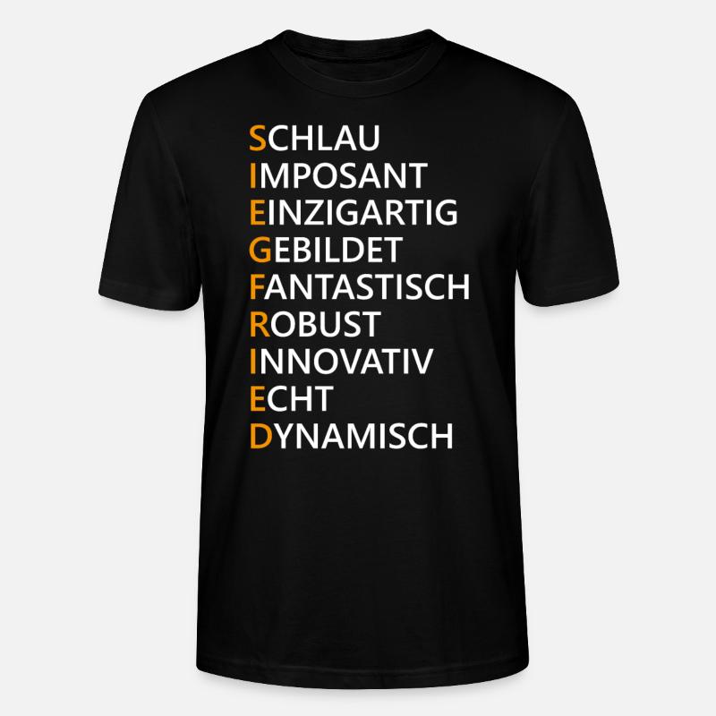 Siegfried Name Geschenk - Stanley/Stella Unisex Bio-T-Shirt CRAFTER - Schwarz