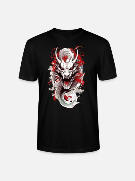 Japanischer Drache - Stanley/Stella Unisex Bio-T-Shirt CRAFTER - Schwarz