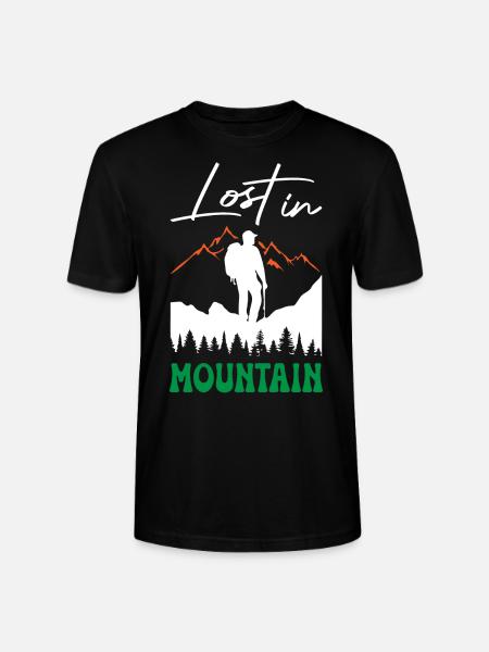 Lost in Mountain Hiking - Stanley/Stella CRAFTER Unisex Organic T-Shirt - black