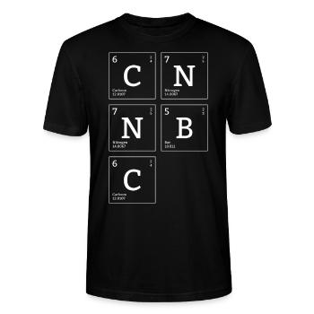 Tableau périodique des éléments C N N B C - T-shirt bio CRAFTER Stanley Stella Unisexe - noir - Devant - Alina (178cm) & Michal (187cm)