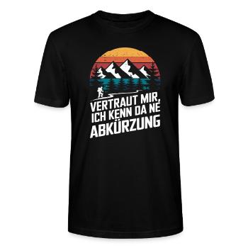 Ne Abréviation Randonnée Escalade Alpes Guide Instructeur - T-shirt bio CRAFTER Stanley Stella Unisexe - noir - Devant - Alina (178cm) & Michal (187cm)