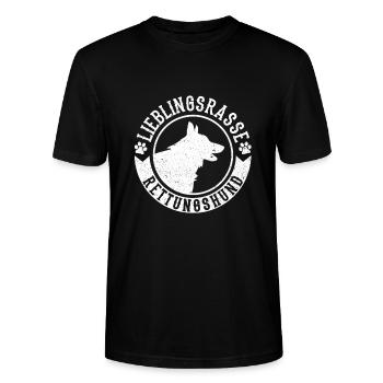 Lieblingsrasse Rettungshund - Stanley/Stella Unisex Bio-T-Shirt CRAFTER - Schwarz - Vorne - Alina (178cm) & Michal (187cm)