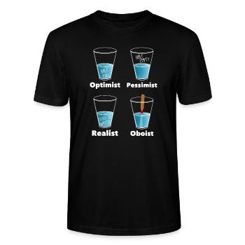 Funny Oboist Orchestra Oboe T-Shirt - Stanley/Stella Unisex Bio-T-Shirt CRAFTER - Schwarz - Vorne - Alina (178cm) & Michal (187cm)