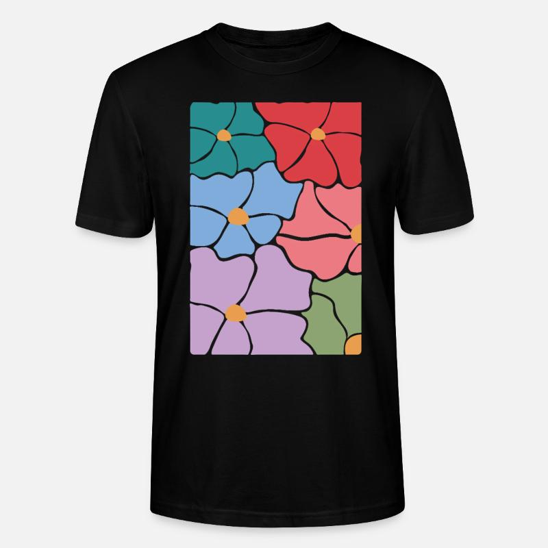 Fleurs de flore bohème - T-shirt bio CRAFTER Stanley Stella Unisexe - noir