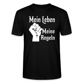 Mein Leben, meine Regeln - Stanley/Stella Unisex Bio-T-Shirt CRAFTER - Schwarz - Vorne - Alina (178cm) & Michal (187cm)