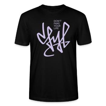 dfyl Signatur-Tag - Stanley/Stella Unisex Bio-T-Shirt CRAFTER - Schwarz - Vorne - Alina (178cm) & Michal (187cm)