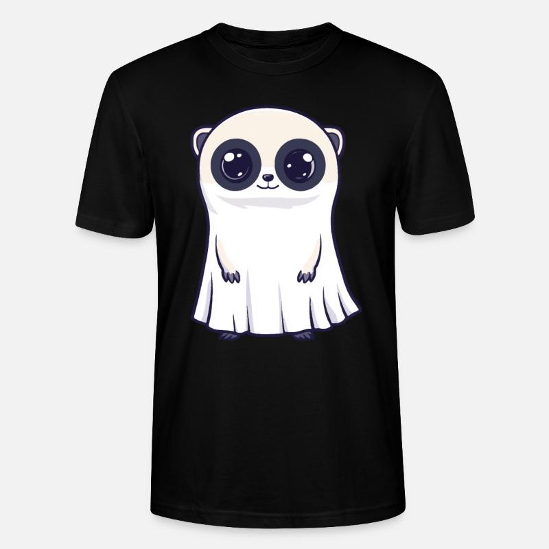 Erdmännchen Halloween Comic Geist - Stanley/Stella Unisex Bio-T-Shirt CRAFTER - Schwarz