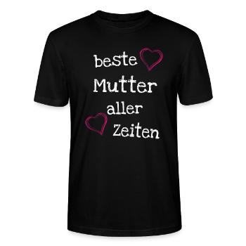 Beste Mutter aller Zeiten - Stanley/Stella Unisex Bio-T-Shirt CRAFTER - Schwarz - Vorne - Alina (178cm) & Michal (187cm)