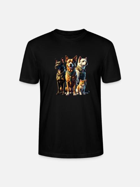 Dogs and cats - Stanley/Stella CRAFTER Unisex Organic T-Shirt - black