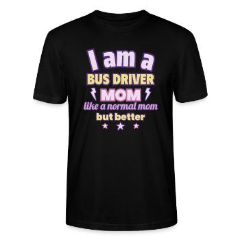 Busfahrerin-Mama, Muttertag Geschenk, Verkehr - Stanley/Stella Unisex Bio-T-Shirt CRAFTER - Schwarz - Vorne - Alina (178cm) & Michal (187cm)
