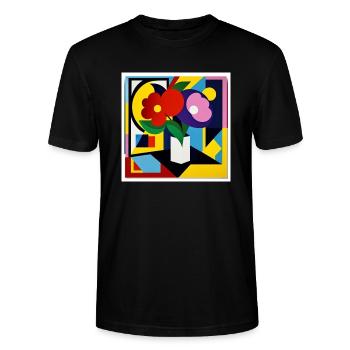 Flower Power, Fantasy on your T-shirt - Stanley/Stella CRAFTER Unisex Organic T-Shirt - black - Front - Alina (178cm) & Michal (187cm)