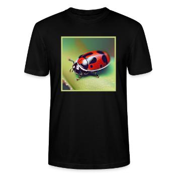 Ladybug as art on the T-shirt - Stanley/Stella CRAFTER Unisex Organic T-Shirt - black - Front - Alina (178cm) & Michal (187cm)