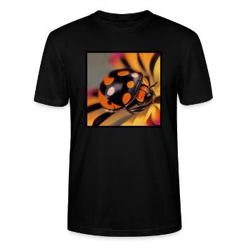 Marienkäfer als Kunst auf einem T-shirt - Stanley/Stella Unisex Bio-T-Shirt CRAFTER - Schwarz - Vorne - Alina (178cm) & Michal (187cm)