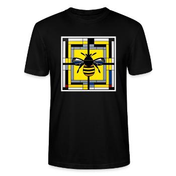 Bee as art on a T-shirt - Stanley/Stella CRAFTER Unisex Organic T-Shirt - black - Front - Alina (178cm) & Michal (187cm)