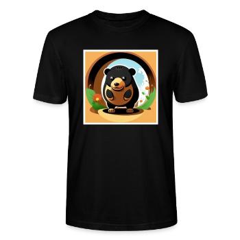 Ein Maulwurf steht vor seiner Höhle - Stanley/Stella Unisex Bio-T-Shirt CRAFTER - Schwarz - Vorne - Alina (178cm) & Michal (187cm)
