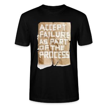 Akzeptiere Fehler als Teil des Prozesses - Stanley/Stella Unisex Bio-T-Shirt CRAFTER - Schwarz - Vorne - Alina (178cm) & Michal (187cm)