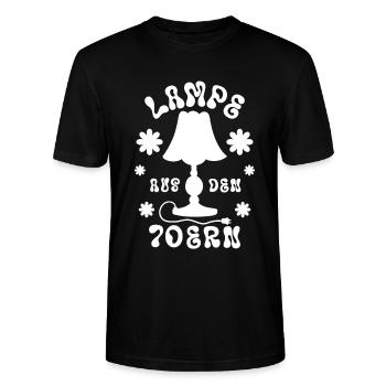Lampe aus den 70ern - Stanley/Stella Unisex Bio-T-Shirt CRAFTER - Schwarz - Vorne - Alina (178cm) & Michal (187cm)