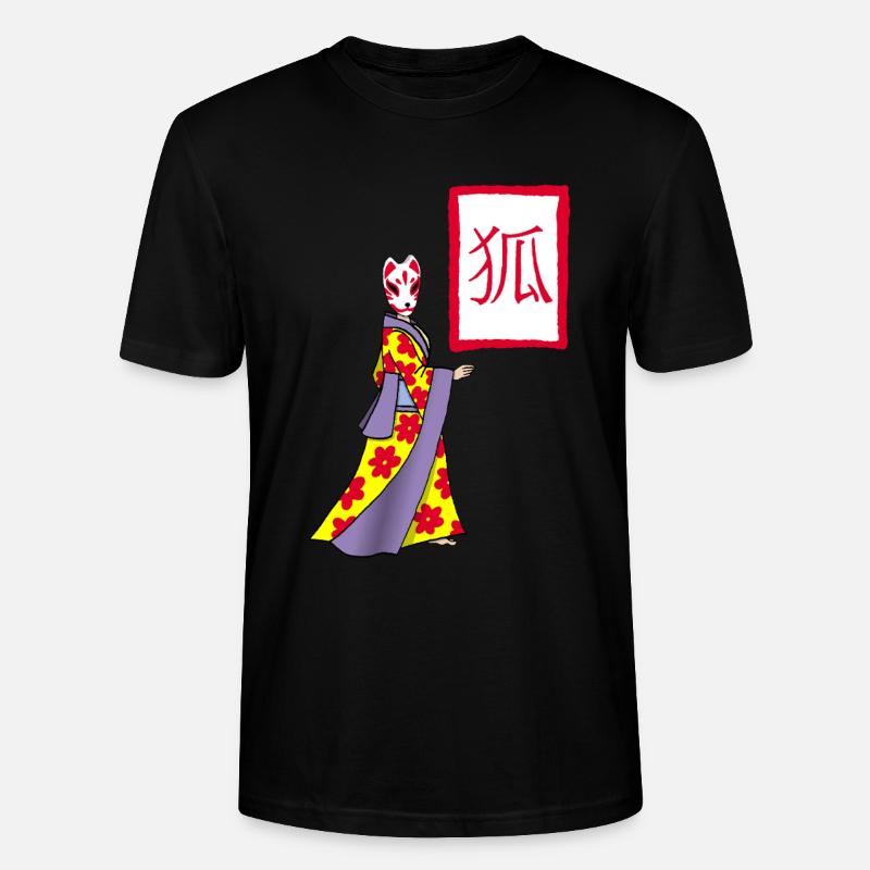 Fox Kitsune Manga - Stanley/Stella Unisex Bio-T-Shirt CRAFTER - Schwarz