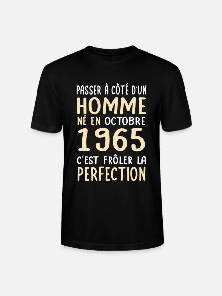 60e verjaardag - Geboren in oktober 1965 - Stanley/Stella Uniseks bio-T-shirt CRAFTER - zwart