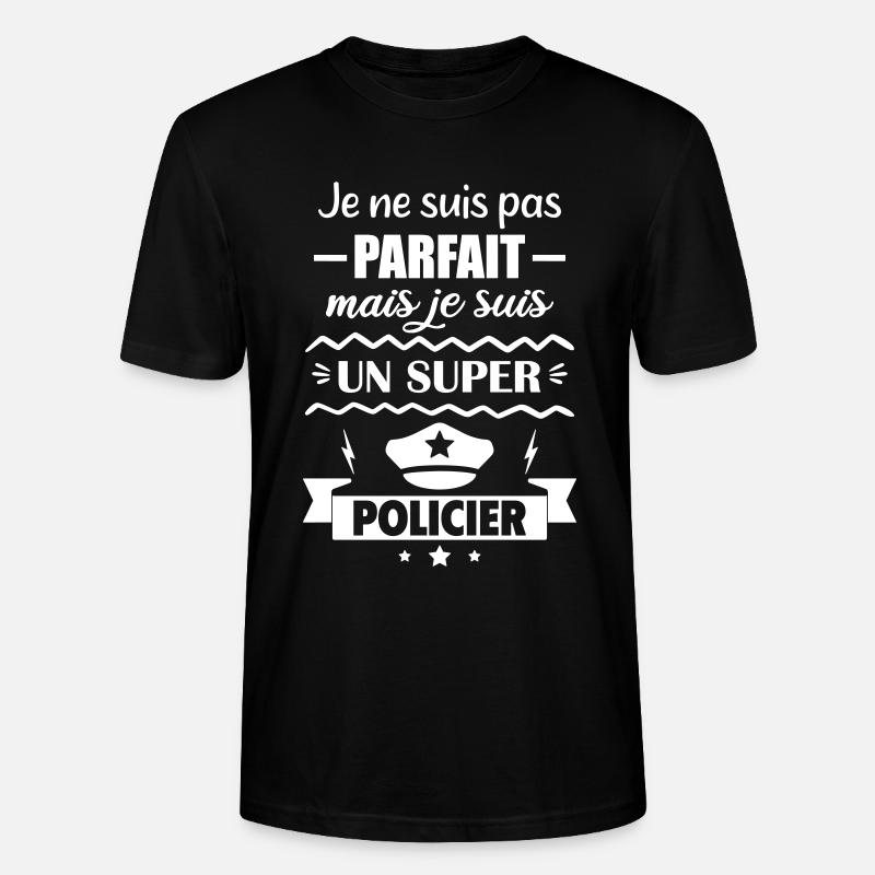 Nicht perfekt, aber super Polizei - Stanley/Stella Unisex Bio-T-Shirt CRAFTER - Schwarz