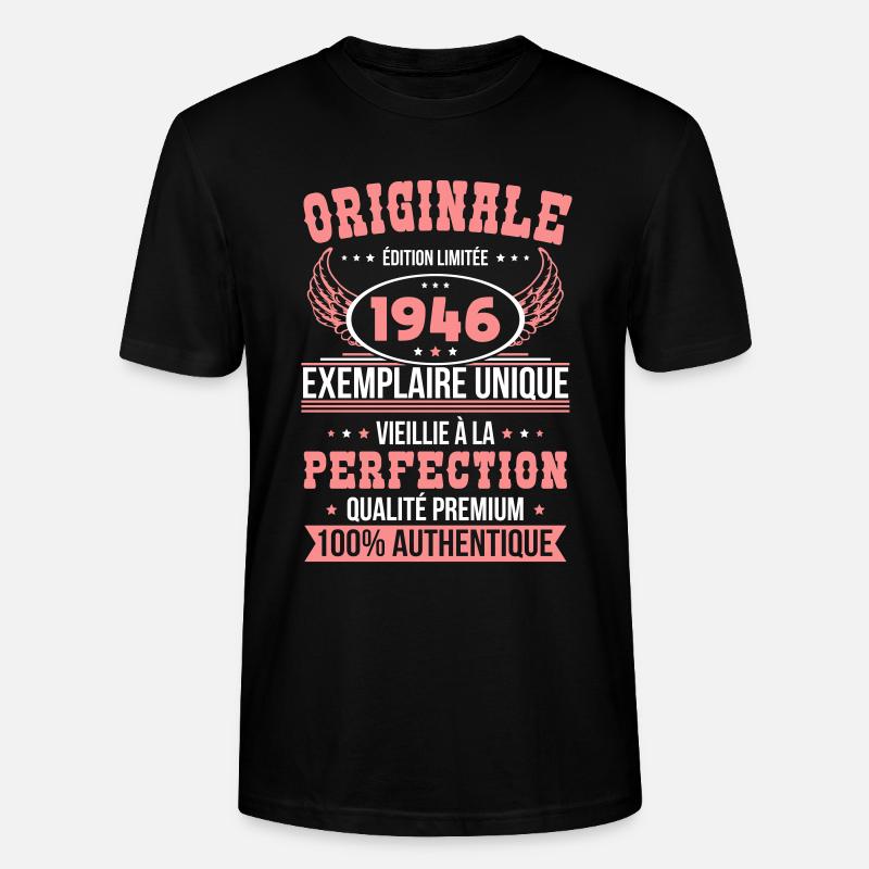 1946 – Einzigartiges Exemplar – Premiumqualität - Stanley/Stella Unisex Bio-T-Shirt CRAFTER - Schwarz