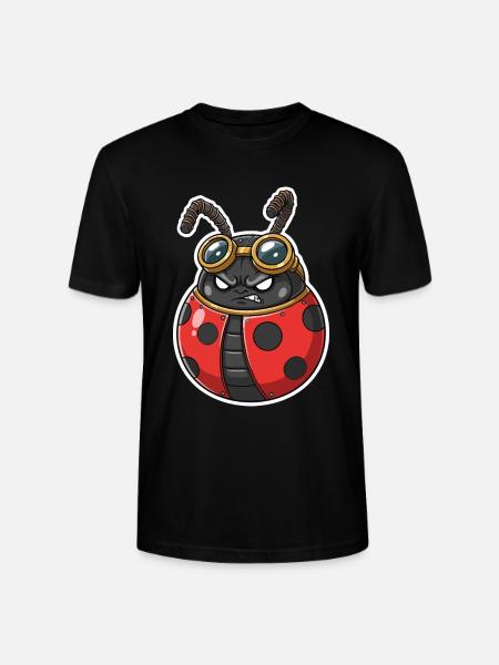 Steampunk Ladybug Rot und Chromrüstung - Stanley/Stella Unisex Bio-T-Shirt CRAFTER - Schwarz