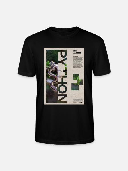 Kunst des Kugelpython-Reptilienhüters - Stanley/Stella Unisex Bio-T-Shirt CRAFTER - Schwarz