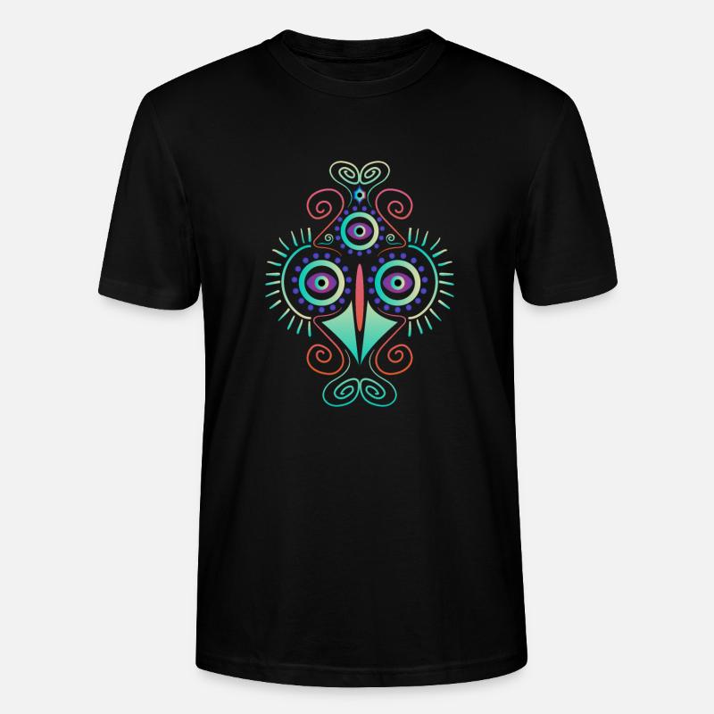 Psychedelics Vogelmuster Geschenkidee - Stanley/Stella Unisex Bio-T-Shirt CRAFTER - Schwarz
