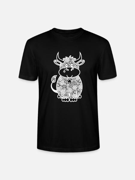 Cow Drawing - Stanley/Stella CRAFTER Unisex Organic T-Shirt - black