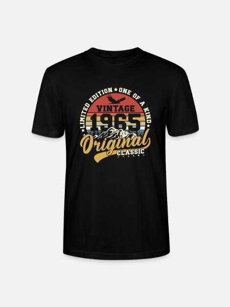 1965 Vintage Fødselsdag Vintage Retro Gave - Stanley Stella CRAFTER unisex økologisk-T-shirt - sort